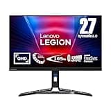 Lenovo Legion R27q-30 Gaming Monitor, 27” QHD Display, 180Hz, 0.5ms Response, AMD FreeSync Premium, Lift/Tilt/Pivot/Swivel Stand, HDMI 2.1 and DisplayPort 1.4, 350 nits, Raven Black