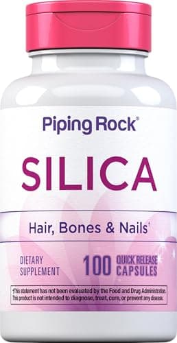Piping Rock Silica Supplement 500mg | 100 Capsules | Horsetail Extract | Vitamins for Hair, Bones & Nails | Gluten Free, Non-GMO
