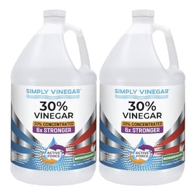 Simply Vinegar 30% Vinegar – Pure Concentrated Active-Force Vinegar for Cleaning, Home, and Garden, 128 oz (2)