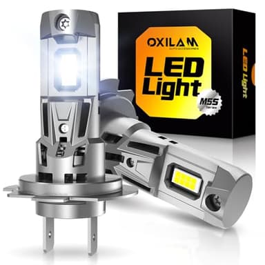 OXILAM H7 LED Bulb, 40000LM 900% Super Bright, 1:1 Size No Adapter Required, Non-polarity Plug and Play, 6500K Cool White Fog Light, Pack of 2