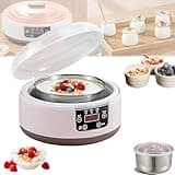 Probiotic Yogurt Maker, 1.2L Fully Automatic Yogurt Machine, Yogurt Maker with Temperature Control, Probiotic Yogurt Maker with 5 Glass Jars for Homemade Greek, Vegan Yogurt (Regular Model)