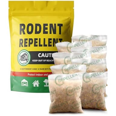 fcesiweg Rodent Repellent, Mice Repellent, Peppermint Rat Repellent, Keep Rodents Out of House/Cars/Rvs/Garages, Natural Mouse Repellents, Indoor & Outdoor 3 Months Protection, 8P