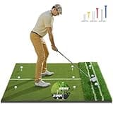 Premium Dual-Turf Golf Mat: Upgraded 5 x 4ft Golf Hitting Mat, Alignment & Angle of Approach Aid Practice Golf Mats, Indoor & Outdoor Golf Training Swing Chipping Mat, Ideal Valentine Gifts for Men