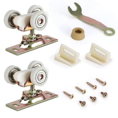Pocket Door Commercial Grade Hanger Fits Johnson Part #1125 & Upgrades #1500 Hardware Kit, 1" Nylon Ball Bearing, 1-1/4" C.T.C, Min. 1" Thick Doors, 200lbs Capacity.