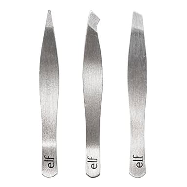 e.l.f. Tweezer Trio Kit, Three Mini Eyebrow Tweezers For Shaping, Defining & Grooming Brows, Great For Touchups On The Go, Vegan & Cruelty-Free