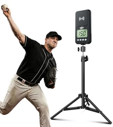WEEPALM SPORTS Baseball Speed Radar Gun with Tripod, Rotatable Radar for Pitching & Swing Training, Baseball Speed Gun, LCD Display, Handheld or Hands-Free Baseball Radar Speed Trainer