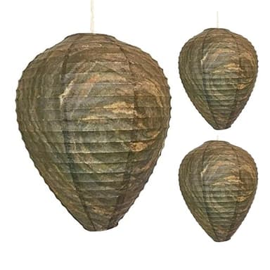 Patio Eden - Wasp Nest Decoy - 3 Pack- Eco Friendly Hanging Wasp Repellent