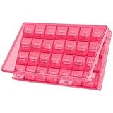 TookMag Monthly Pill Organizer 28 Day Pill Box, Travel Medicine Pill Organizer, Large 4 Weeks 1 Month Pill Cases with Dust-Proof Container for Pills/Vitamin/Fish Oil/Supplements