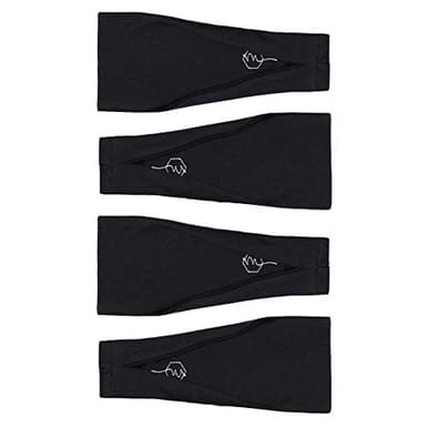 Maven Thread 4" Wide Workout Headbands for Women (4 Pack) – Non-Slip Sweatbands for Gym, Running & Yoga (Black)