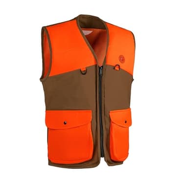 TKLoop Upland Hunting Vest with Multi Pockets Brown/Orange Upland Game Field Bird Hunting Vest
