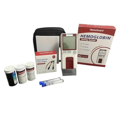 HemoGuard Hemoglobin Test Meter kit with 25pcs strips and 25 capillary tubes