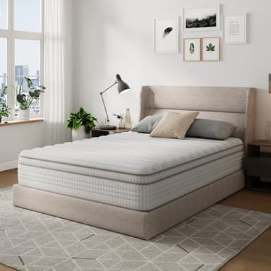 Novilla 12 Inch King Size Mattress, Hypoallergenic & Back Pain Relief, Hybrid King Mattresses in a Box with Smarts Coils, Fiberglass Free CertiPUR-US Certified Colchones No Box Spring Needed