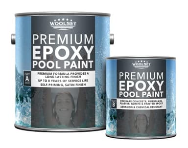 WOOLSEY Premium Epoxy Pool Paint High-Build Coating for Plaster, Fiberglass and Concrete Swimming Pools - Dawn Blue - Satin Finish