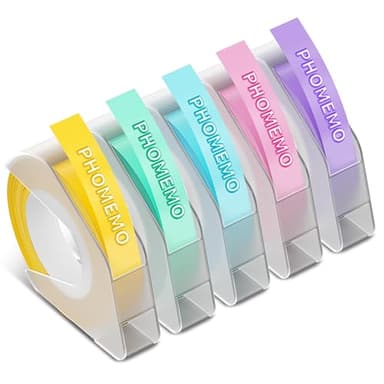 Embossing Label Tapes Replacement for Zodzi E975,EazeID Omega S,Dymo Label Maker Refills,3/8 Inch 3D Plastic Label Maker Tape for Dymo Organizer Xpress Tape 1540 1550 1570 Office Mate II 12965 12966