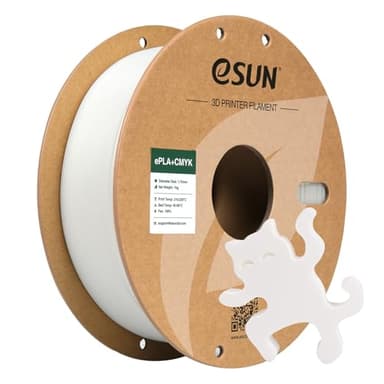 eSUN Lithophane White PLA+ Filament 1.75mm, 3D Printer Filament PLA Plus, Dimensional Accuracy +/- 0.03mm, 1KG Spool (2.2 LBS) Cameo 3D Printing Filament for 3D Printers, CMYK White