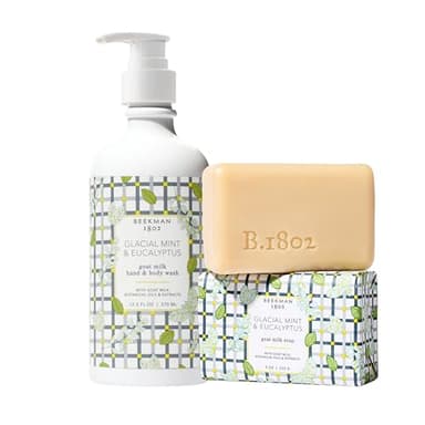 Beekman 1802 Glacial Mint & Eucalyptus Soap & Hand + Body Wash Gift Set – Spa-Inspired Hydrating Duo, Perfect Hostess Gift or Refreshing Everyday Gift (2 Count)
