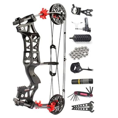 Compound Bow Kit Dual-use Bow for Arrow and Steel Ball, Steel Ball Compound Bow, Short-Axis Compound Bows,Draw Weight 30-60lbs Adjustable (Bow Set)