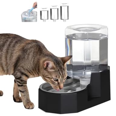 Sfozstra Large Dog Water Dispenser: 5L Automatic Gravity Water Feeder - Dishwasher-Safe Stainless Steel Bowl - Easy Clean - No Power Needed - for Cats & Small Dogs - Kitchen Corner/Crate Area