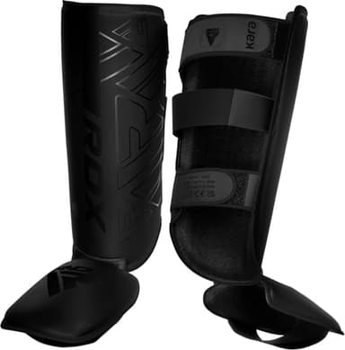 RDX Shin Guards for Kickboxing, Muay Thai and Training Pads, Maya Hide Leather Kara Instep Foam Protection, Leg Foot Protector for Martial Arts, Sparring, BJJ and Boxing Gear