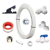 PureSec IMK01 Ice Maker Water Line Kit 3/8"&1/4" Fridge Water Line Connection DIY Kit for Connecting Reverse Osmosis Water Filtration System to Refrigerator/Ice Maker