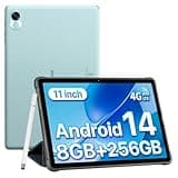 UMIDIGI G9 Tab Tablet 11 Inch,Android 14 Tablet Dual SIM Card Slots 8GB+256GB+1TB Expand,Android Tablet with Stylus&Case 7200mAh and 13+8MP Cameras,2024 Cellular Tablet with Face Unlock,GPS,FM(Green)
