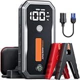 Professional-Grade 7000A Car Battery Jump Starter (All Gas/10L Diesel) Portable Car Jump Starter Battery Pack, 12V Safe Jump Box Jumper Starter with Extended Jumper Cables, Fast Charge, 160W DC, Light