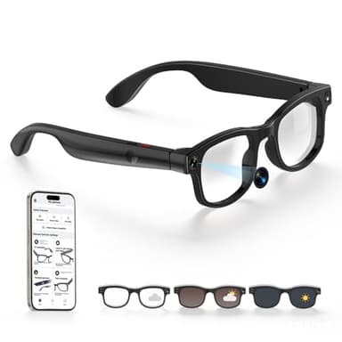 AI Glasses, Smart Glasses with HD Camera, First Person View Recording, AI Assistant, AR Display & Bone Conduction Speakers, Hands-Free Video for Driving, Travel, Running & Daily Use for iOS & Android