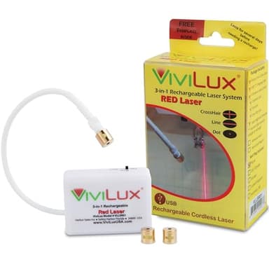 ViviLux 3 in 1 Red Laser Guide for Sewing Machine & Crafts – Adjustable Line, Crosshair and Dot Laser Heads, Rechargeable, Improve Sewing Accuracy