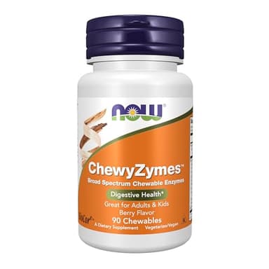 NOW Foods Supplements, ChewyZymes, Broad Spectrum Chewable Enzymes, Berry Flavor, 90 Chewables
