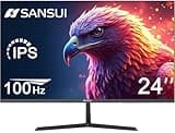 SANSUI 24 inch Monitor, IPS Display Computer Monitor, 100Hz Monitor VESA Mount with HDMI Inputs, FHD Monitor for Home Office (HDMI Cable Included)