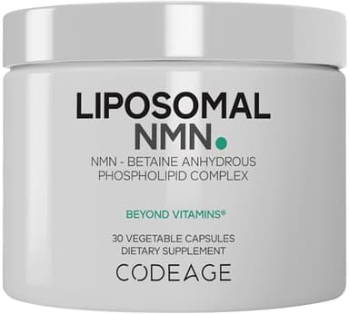 Codeage Liposomal NMN & TMG Supplement - Nicotinamide Mononucleotide NAD+ Precursor, Betaine Anhydrous Trimethylglycine TMG - Non-GMO - 30 Capsules