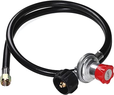 DOZYANT 5 feet 0-20 PSI Adjustable High Pressure Propane Regulator with Hose for QCC1/Type1 Propane Tank Cylinder Fits for LP Gas Grill Turkey Fryers Patio Heaters and More Appliances-Safety Certified