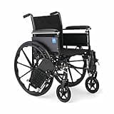 Medline K3 Guardian Wheelchair, 18" Wide Seat, Height-Adjustable Full-Length Arms, Elevating Leg Rests - Lightweight, Foldable Mobility Aid for Enhanced Comfort and Independence