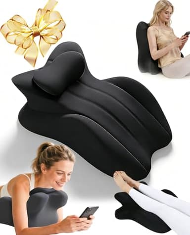 Moodie Pillow, Couples Pillow for Intimacy 27 Degree = Just The Right Lift, Ergonomic Memory Foam Intimacy Comfort Pillow Hip & Back Support, All Perfect Position Easily Postures Wedge Pillow (Black)