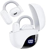 TAGRY Open Ear Headphones Bluetooth Ear buds 80Hrs Playtime Wireless Earbuds with Earhooks IPX7 Waterproof Touch Control Air Conduction Sport Headsets Bluetooth 5.3 Earphones for Workout Running White