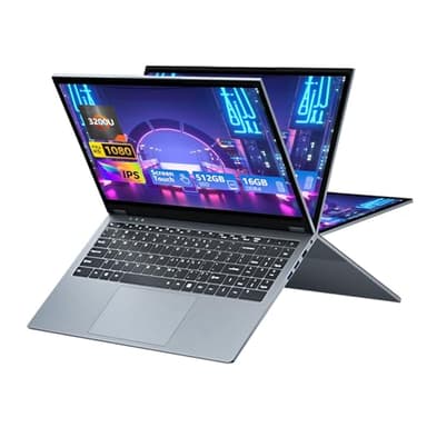 Tunhail 15.6 inch 2 in 1 Laptop, Touchscreen Laptop Ryzen R3-3200U (up to 3.5 GHz), Laptop 16GB RAM 512GB SSD, 1920X1080 FHD, WiFi 5 BT5.1 Backlit Keyboard, 360° Rotating Touch Screen