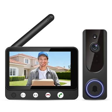 Daxadripo Wireless Doorbell Camera Video Intercom System with 4.5" Indoor Visual Base Station, Two Way Talk, Smart AI Motion Detection, Night Vision, Cloud Storage.