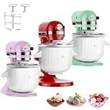 Ice Cream Maker Attachment for KitchenAid Stand Mixer, Compatible with KitchenAid 4.5/5QT/6QT/7QT accessories and attachments, 2 Quart for kitchenaid mixer attachments Frozen Yogurt Gelato Maker