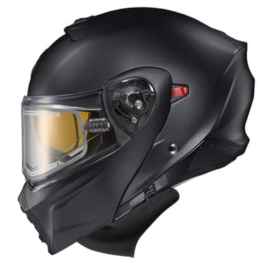 ScorpionEXO GT930 Cold Weather Adventure Snowmobile Modular Helmet Electric Shield with Breath Box and Bluetooth Ready Speaker Pockets Solid (Matte Black - Large)