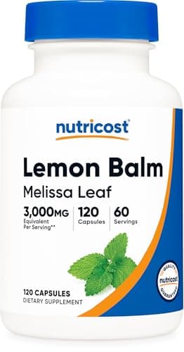Nutricost Lemon Balm Extract 120 Capsules for 60 Servings Per Bottle - Melissa Leaf Lemon Balm Extract, Vegan