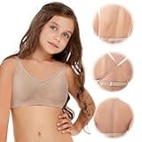 iMuchic Girls Dance Bra Clear Back Bra Seamless Invisible Bra Ballet Clear Strap Bra with Adjustable Straps