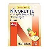 Nicorette 4mg Nicotine Gum to Help Quit Smoking - Fruit Chill Flavored Stop Smoking Aid, 160 Count