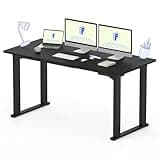 FLEXISPOT E6Q 4 Legs Standing Desk 63 x 28 Inch Adjustable Height Desk with Splice Board Home Office Sit Stand Up Desk, Black Top + Black Frame