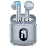 Wireless Earbuds, Bluetooth Headphones 5.4 with ENC Noise Cancelling Mic, 30H Bluetooth Ear buds Stereo Bass with LED Display Charging Case, IP7 Waterproof Wireless Earphones for Android/iOS, Grey