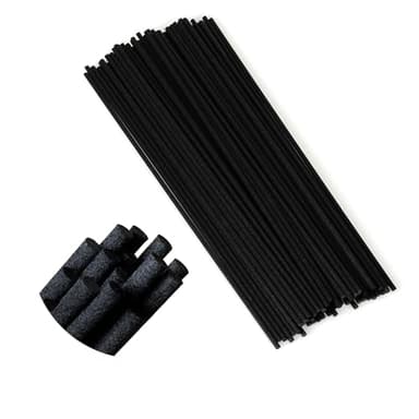 kaihuiyyyt Black Fibre Reed Diffuser Sticks 50pcs 23cm x 3mm Black Fibre Reed Diffuser Sticks Thick Diffuser Reeds Sticks Diffuser Sticks for Diffuser Oils Fragrance Refill Fibre Reeds for Diffusers