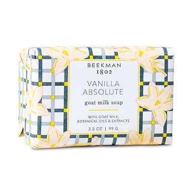 Beekman 1802 Goat Milk Body Soap Bar - Vanilla Absolute - Nourishes, Moisturizes & Hydrates - 100% Vegetable Soap with Lactic Acid - Good for Sensitive Skin - Cruelty Free - 3.5 oz