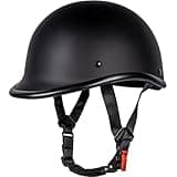 Yesmotor Motorcycle Helmet Half Shell Hawk Style Helmets Compact Lightweight Open Face for Motorcycle Street Bike Cruiser Moped - DOT Approved (Matte Black,XL)