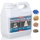 Mulch Rock Glue for Landscaping 64 OZ, Concentrate Gravel Glue, Clear Gravel Binder for Landscaping Pea, Pebbles, Stones, Pine Straw & More