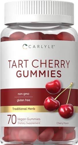 Carlyle Tart Cherry Gummies | 70 Count | Fruit Extract Supplement | Vegan, Non-GMO, and Gluten Free Formula