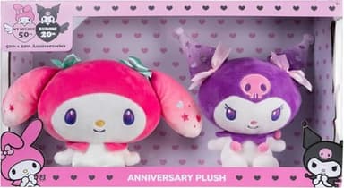 My Melody™ 50th & Kuromi™ 20th Anniversaries 8-Inch Plush 2-Pack - Officially Licensed Sanrio Product by Jazwares - Ages 6+